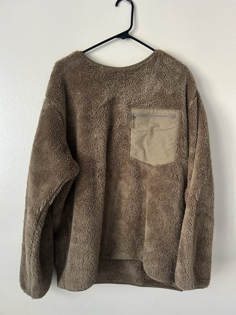 Uniqlo x Engineered Garments Fleece Pullover Brown Chest Pocket Sz XL